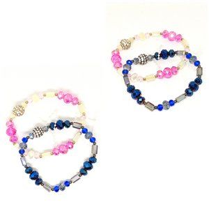 3/20$ Set Of 2 Blue And Pink Bracelet